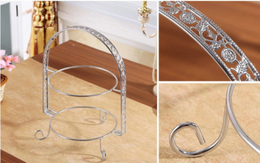 Stainless Steel 23X32CM 2 Tier Fruit Stand Corrosion Proof