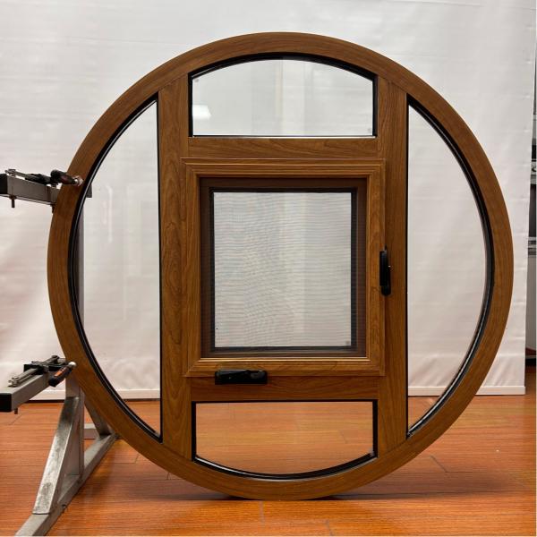 Thermal Break Aluminum Circle Casement Windows Customized Product Double Tempered Glass