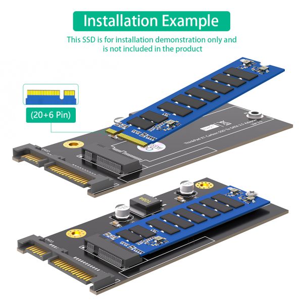 Thinkpad X1 Carbon  20+6 Pin SSD to SATA 2.5  Adapter