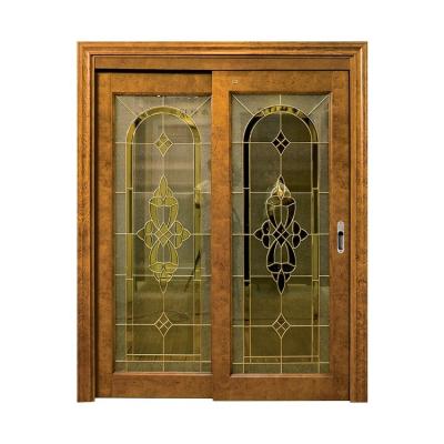 GMC Exterior Glass Wood Sliding Door 6 Layers Painting Water Proof