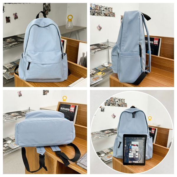 Colefa Japanese Style Unprinted Backpack for Male Female Large Capacity Solid Color Middle High School College Student Backpack