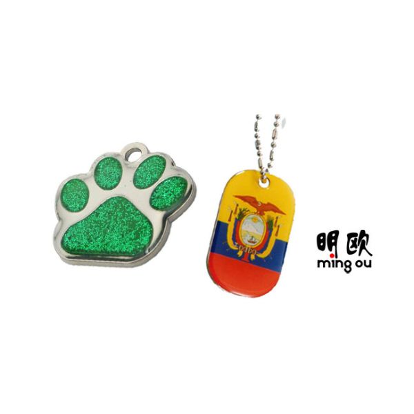 Unique Footprint Shaped Metal Dog Tags For People Fashion Design