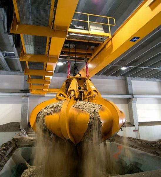 Heavy Duty Electric Double Beam Grab Overhead Bridge Crane