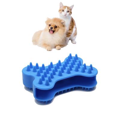 Silicone Pet Hair Brush Bone Shape Ergonomic Design Double Side Massage Tool