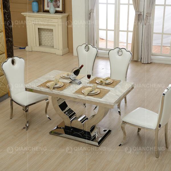 Mobília moderna de Qiancheng da mesa de jantar da parte superior do mármore de 150x90x75cm 6 Seater