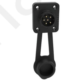6pin Black M19 Waterproof Connector 15A Solder Overmolded Aluminum Alloy Shell Nylon IP67