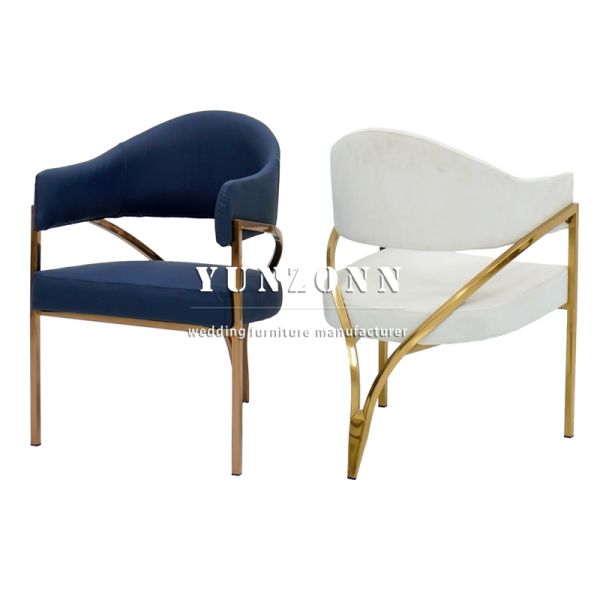 China Factory Bride Luxury Wedding Chairs Hotel Restaurant Cafe Golden Stainless Leather Modern Dining Room Chair