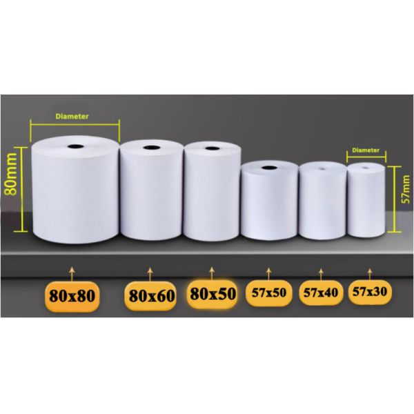 55 грамм POS квитанции Термобумажная рулонка с 80 мм * 75 мм / 60 / 80м