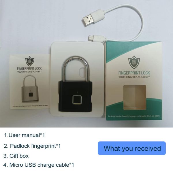 Портативный умный USB Padlock отпечатка пальцев поручая Keyless быстрое открывает анти- похищение