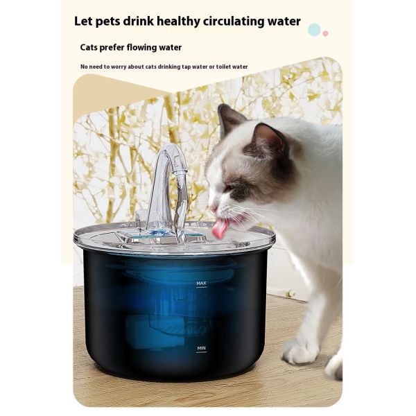 Intelligent Induction Cat Dog Water Dispenser Automatic Circulation Filter 2.2L Stainless Steel Pet Bowl Feeder Charge Power