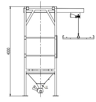 Granules Big Bag Unloading Station 200Ltr Big Bag Discharge Station With Electric Hoist