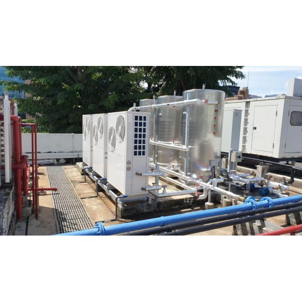 3 units 30 kW air to water heat pumps