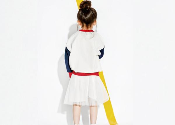 Contrast Color Ribbed Girls Raglan Shirt , Knitted Kids Pullover Sweater Long Sleeve
