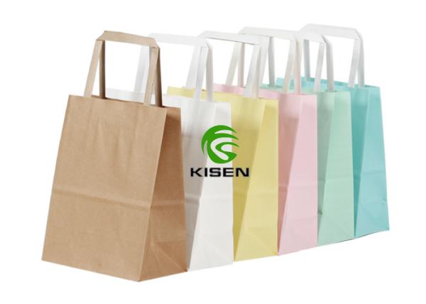 Recycled Craft Luxury Laminated Bags , Easy To Carry Paper Goodie Bags With Handles