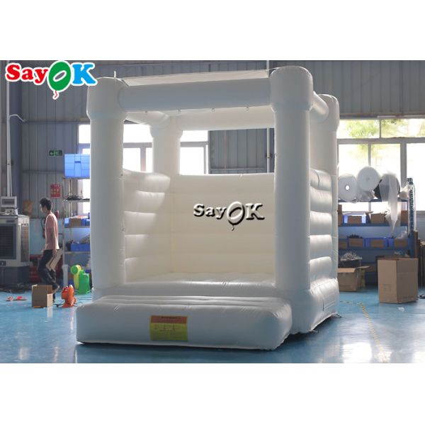 Pure White Pvc Wedding Inflatable Bouncy House With Air Blower
