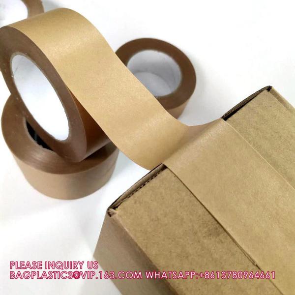 Customisable Logo Printed Shipping Eco Friendly Biodegradable Sealing Self-Adhesive Brown Kraft Paper Package Tape