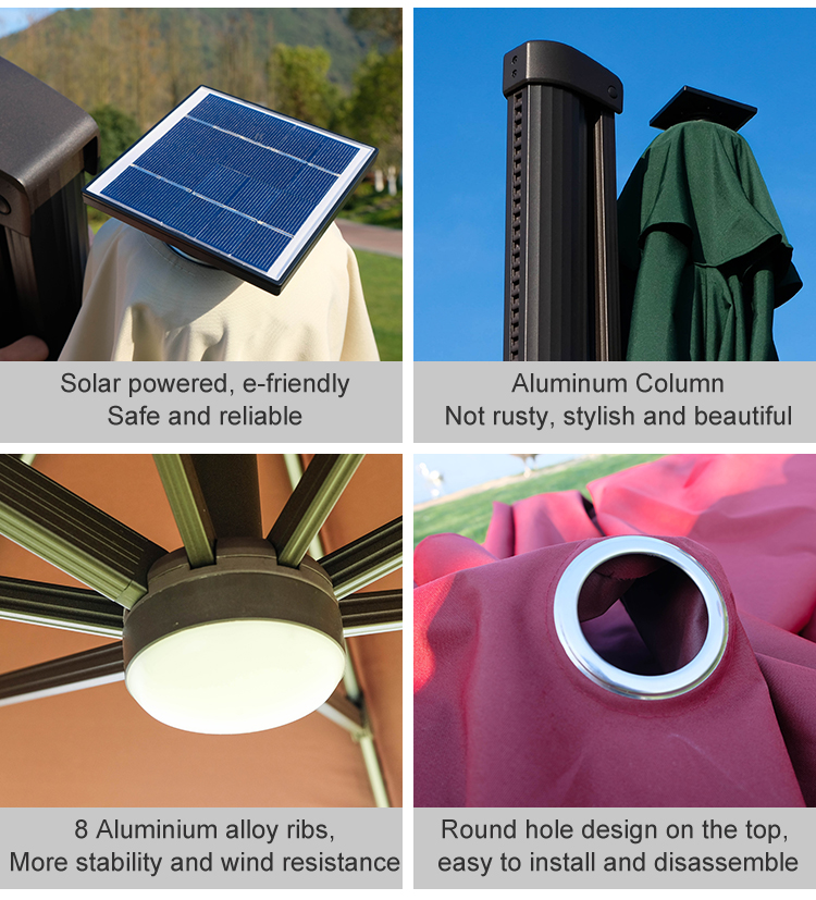 Патио консольное водоустойчивое Sunbrella сада 3.5m римское