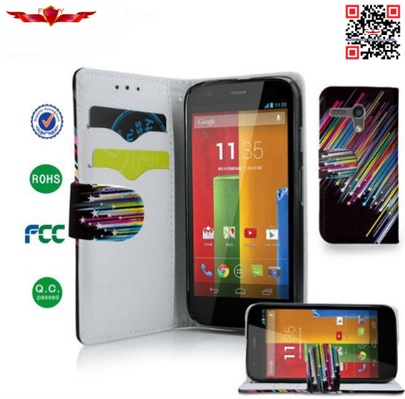 Hot Selling Multi Type PU Wallet Leather Cases With Card Slot For MOTO G