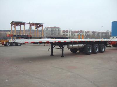 Capacité de 40 tonnes 3 essieux 40 pieds Super pneumatique simple léger Poids semi-plat