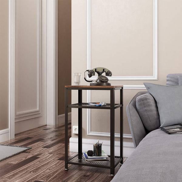 3-tier Nightstand for Sale, Side Table for Bedroom, Industrial Nightstands, ULET75BX