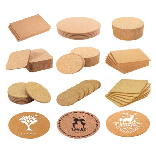 Table Decoration Accessories Must-Have Eco-Friendly Wood Cup Mat Custom Cork Coasters