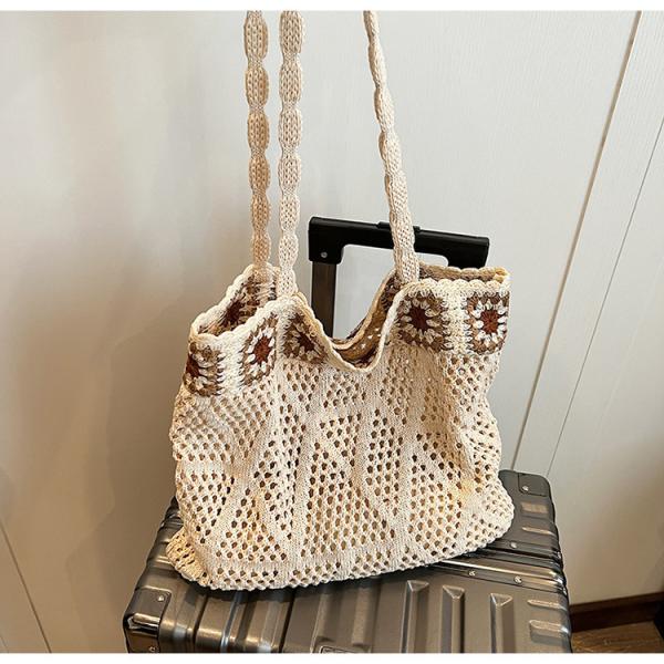 Raffia Straw Bags Tote Summer Beach Purses Wholesale New Ethnic Style Beach Bags Women Paper Straw Crochet Tote Bags Large Capacity Raffia Braided Handbags