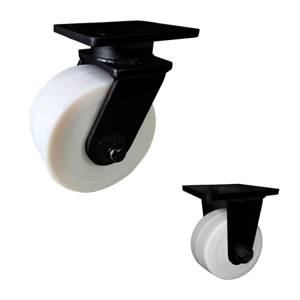 White 8 Inch MC Nylon Super Heavy Duty Casters ISO9001
