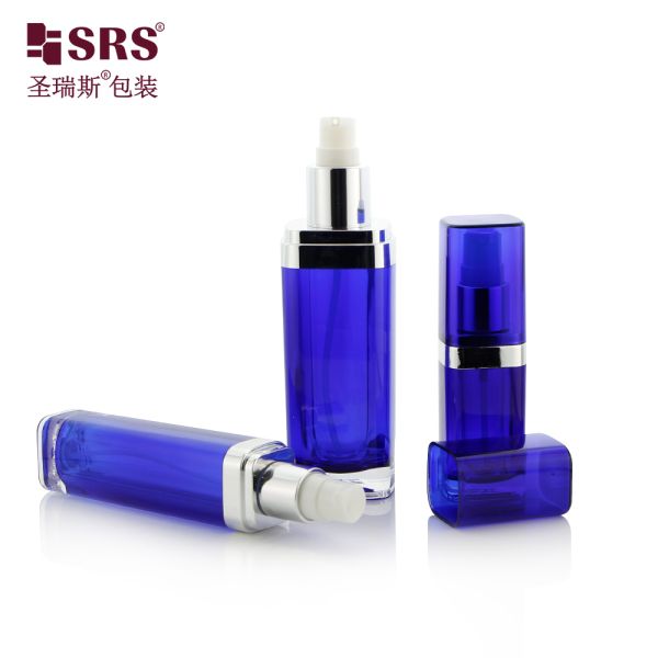 L051 SRS China Manufacture Acrylic Cosmetic 15ml 30ml 60ml 120ml Plastic Lotion Bottle with lid