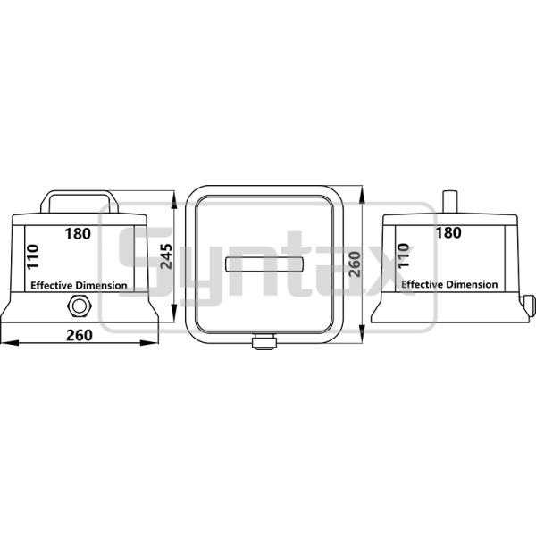 Syntax MZ8 IP67 Waterproof Portable Distribution Box 32A/5P Three Phase 400v With 1.8m built-in Lead Rubber Cable Outdoors 26*26*24.5CM