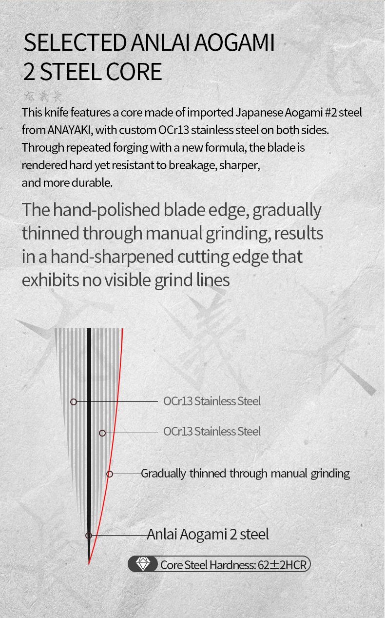 Aogami 2 Gyuto Knife Hand‑Forged Japanese Chef’s Knife for Professional Kitchen