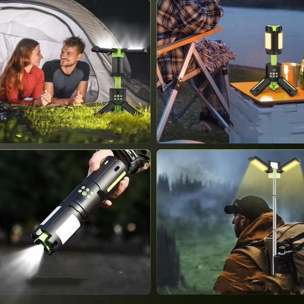 Rechargeable Camping Lantern Outdoor Hiking Fishing Tent Lamp 6000 LM Super Bright Magnetic Rotatable Telescopic LED RV
