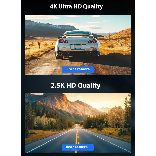 4K HD 10 Inch Full Screen Car Streaming Dashcam With Dual Lens CarPlay Integration