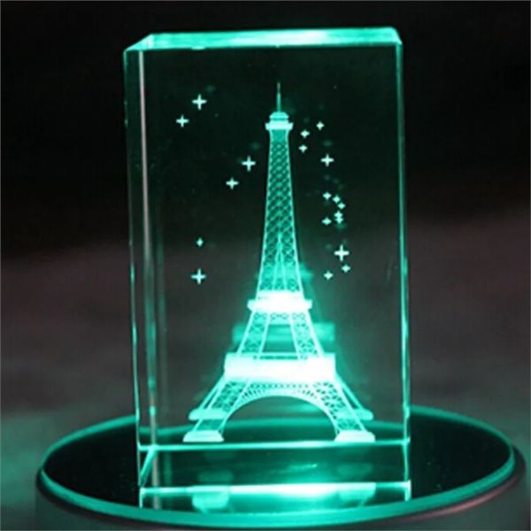 Crystal Gift Eiffel Tower Engraved Crystal Cube 3D Laser ...