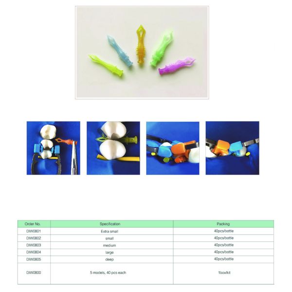 ISO Dental Sectional Matrix System Plastic Matrix Band Diamond Wedges W4 2.0