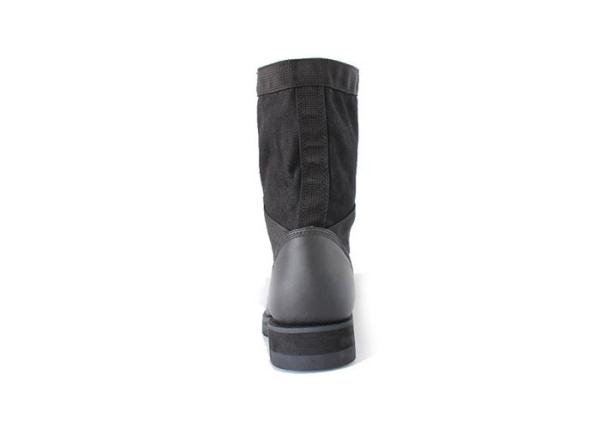 PU Coated Dms Military Boots , Mens Black Leather Military Style Boots Rubber Outsole