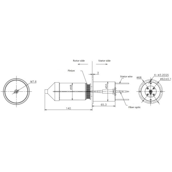 Signal Integrate bidirectional 160 Rpm Fiber Optical Rotary Joint For Military