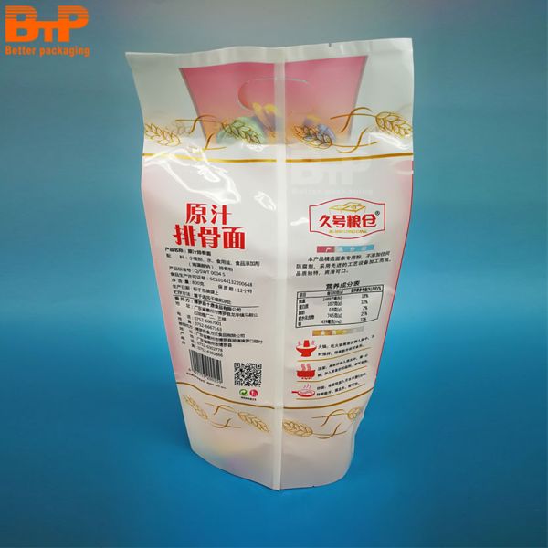 Custom Printed Quick Cooking Ramen Dry Noodles Spiral Spaghetti Pasta Fast Food Packaging Bags 400g/500g/800g/1kg