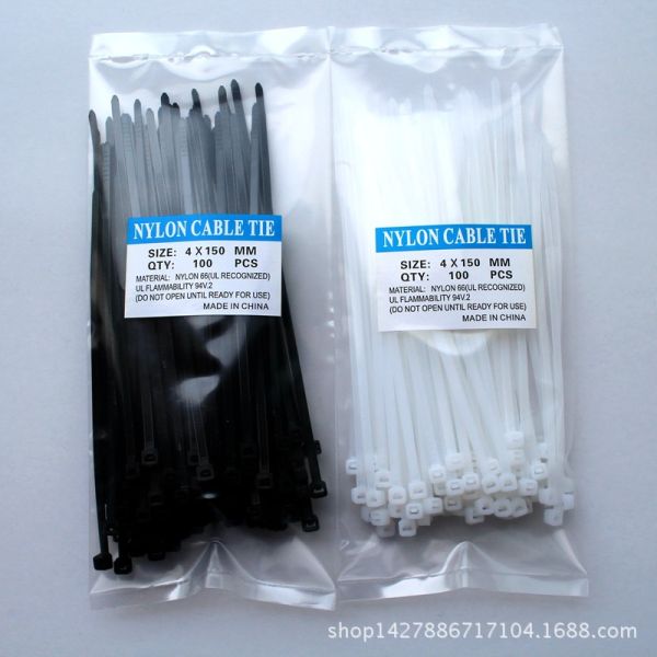 Durable Using Various 7.6x400mm Black White Multi Color Zip Self Locking Nylon Cable Ties