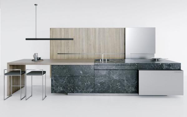 18mm Wood Island Kitchen Cabinets With Painted Island And Cultery Drawer SGS
