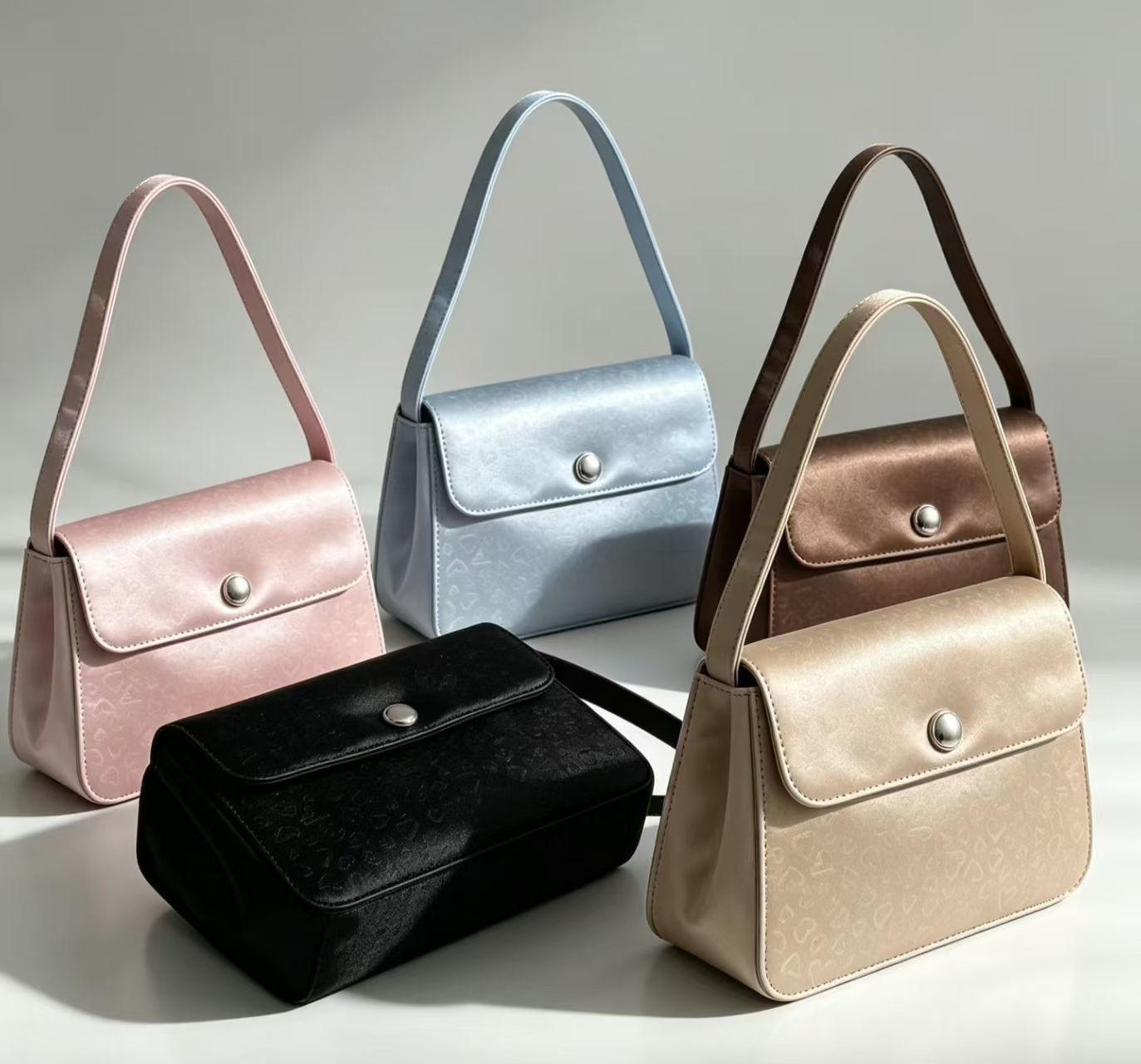 Women's Satin Jacquard Flap Single Shoulder Handbag