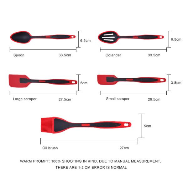 Silicone Kitchen Utensil Set Cookware BPA Free Cooking Tools And Equipments