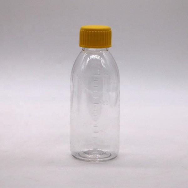 150mL/150cc/5 oz PET Empty Brown/Amber/Transparent Syrup Bottle with Tamper Proof Screw Cap