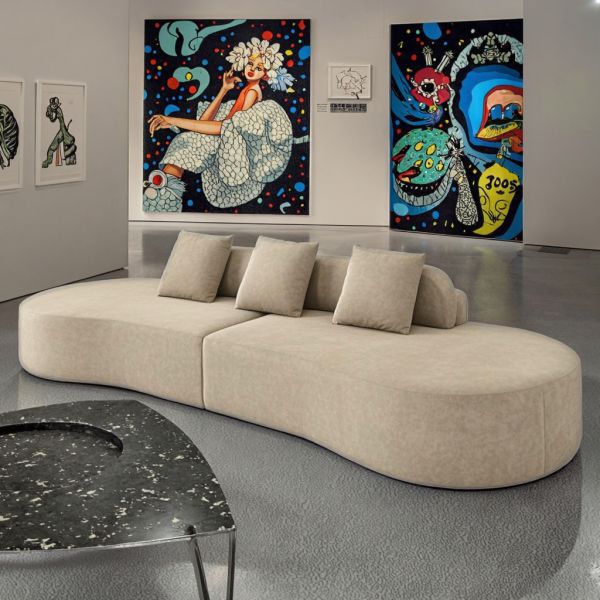 Modern Internet Celebrity Sofa Set Furniture Living Room Curved Semi-Circle Sofa Vacuum Compressed Sofa Memory Foam Couch