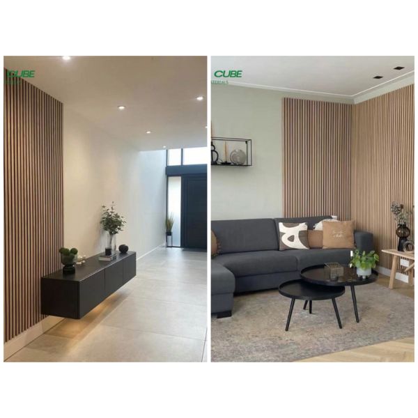 3D Model Design Wood Slat Wall Panels Black Customized For Noise Reduction