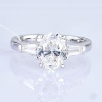 18 carats de diamants blancs de laboratoire, trois pierres, design 1ct+ D VVS2 classique, forme ovale