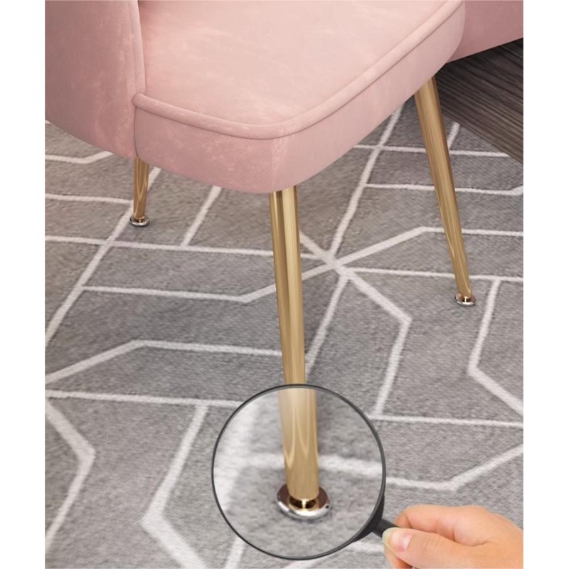 Nordic Luxury Velvet Upholstered Living Room Petal Dining Chair Bedroom  Makeup Chair Nail Chair Salon Furniture