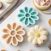 Molde de silicona grande para pastel de flores para chocolate, gelatina, dulces, moldes de silicona para hornear para pasteles, moldes redondos para hornear pasteles acanalados antiadherentes de 9 pulgadas para pastel de queso, pastel de chocolate, pasteles de arcoíris