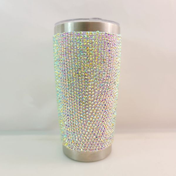 Bling Diamond Screw Lids Personalized Glitter Plastic Water Bottle 20 Oz Reusable Water Bottle Customized Logo Great Studded Tumbler Choose