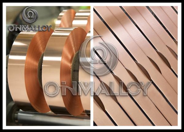 espessura de 0.005mm~1mm, do alongamento de cobre puro da tira dos transformadores de poder boa corrosão - resistência, superfície brilhante