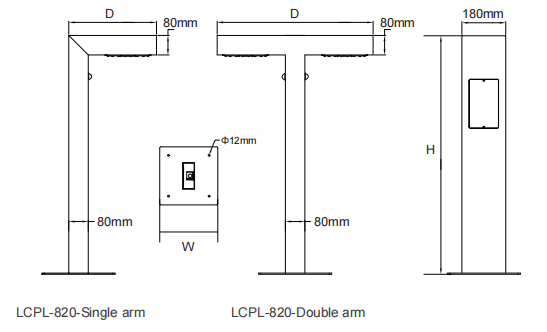 на открытом воздухе света ландшафта СИД 60W, свет IK09 одиночный и двойной руки СИД лужайки